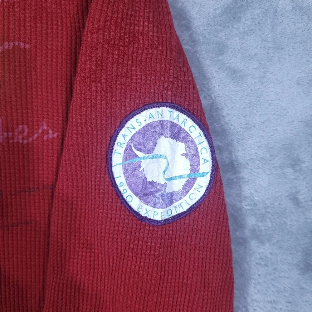 The North Face Shirt Mens L Red Trans-Antarctica Expedition 1990 Waffle Thermal